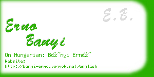 erno banyi business card